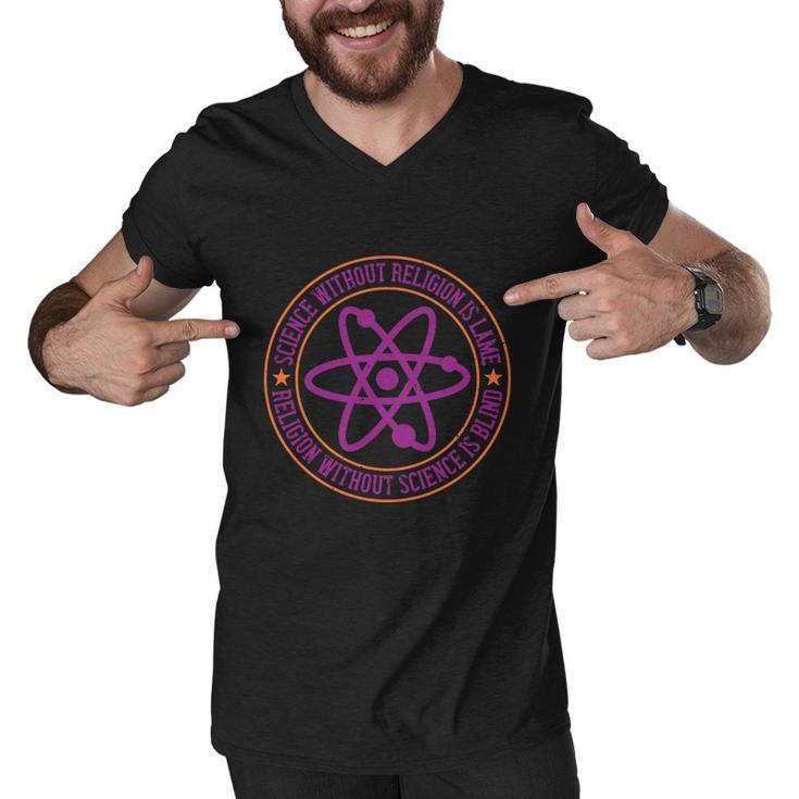 Science Without Religion Is Lame Religion Without Science Is Blind Men V-Neck Tshirt
