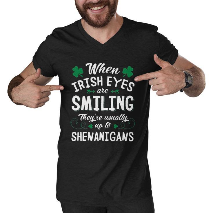 St Patricks Day Lucky When Irish Eyes Are Smiling Men V-Neck Tshirt