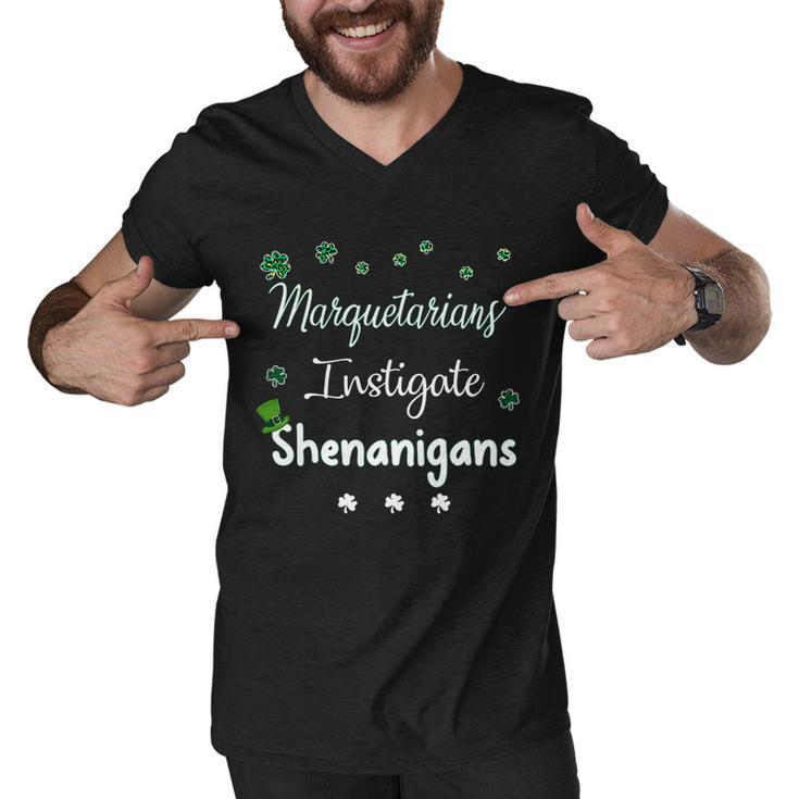 St Patricks Day Shamrock Marquetarians Instigate Shenanigans Funny Saying Job Title Men V-Neck Tshirt