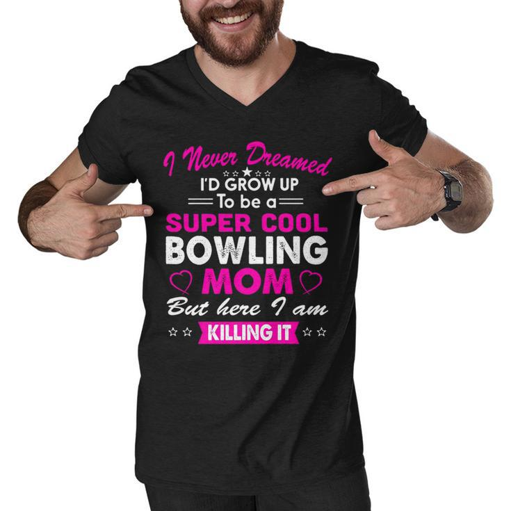 Super Cool Bowling Mom Womens Sports Men V-Neck Tshirt