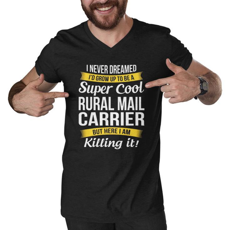 Super Cool Rural Mail Carrier T-Shirt Funny Gift Men V-Neck Tshirt