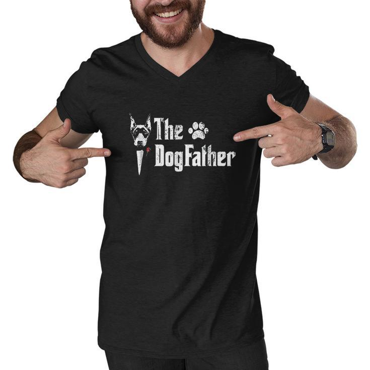 The Dogfather Doberman Pinscher Dog Dad Men V-Neck Tshirt
