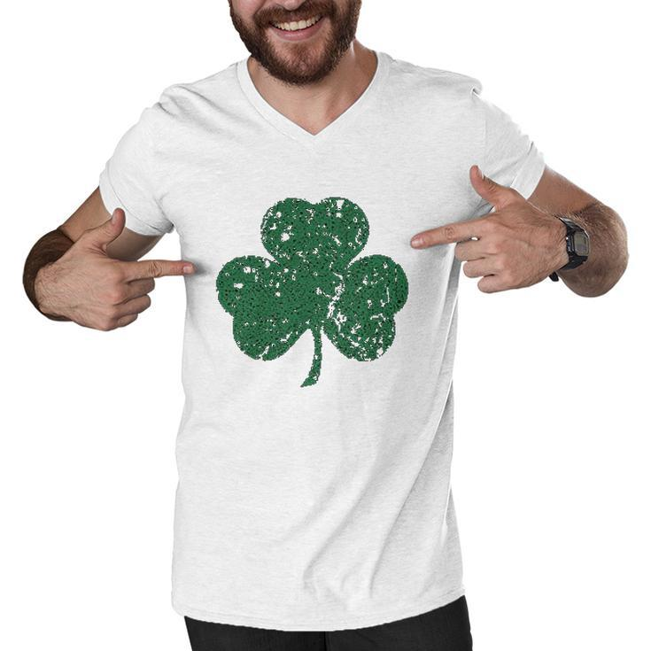 Faded Shamrock Lucky Clover St Patricks Day Men V-Neck Tshirt