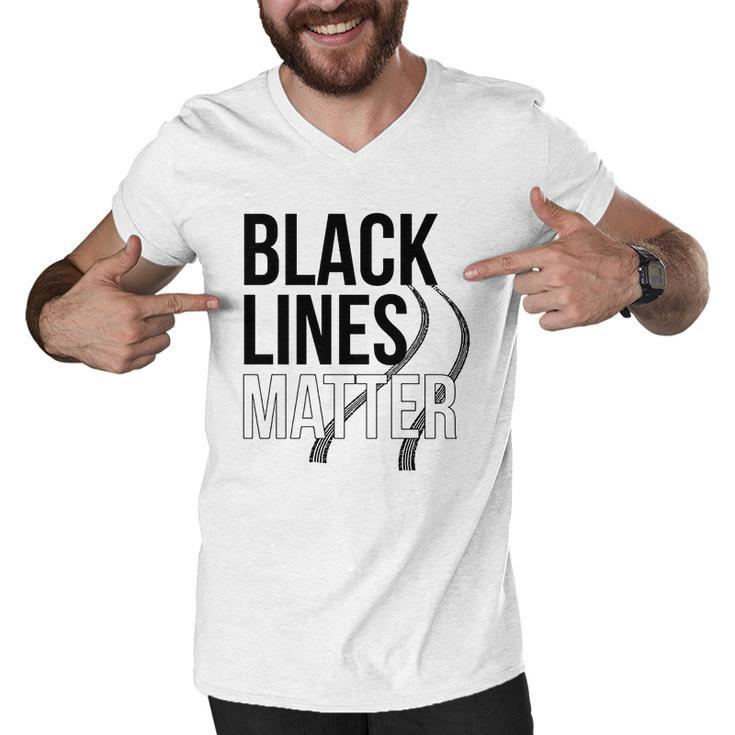 Making Black Lines Matter Funny Car Guy V2 Men V-Neck Tshirt