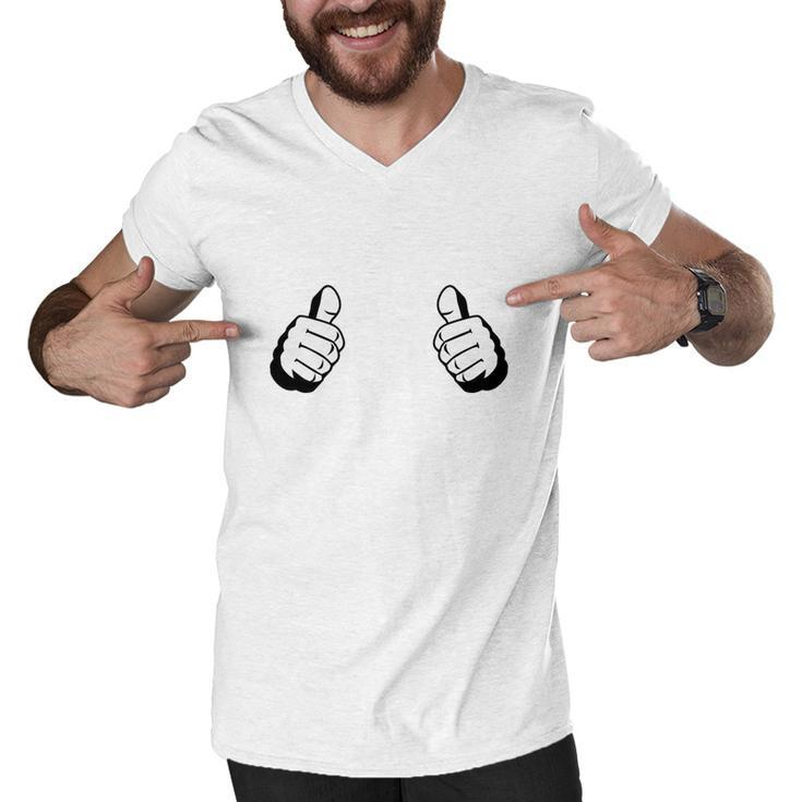 Two Thumbs Up This Guy Or Girl Custom Graphic T Men V-Neck Tshirt