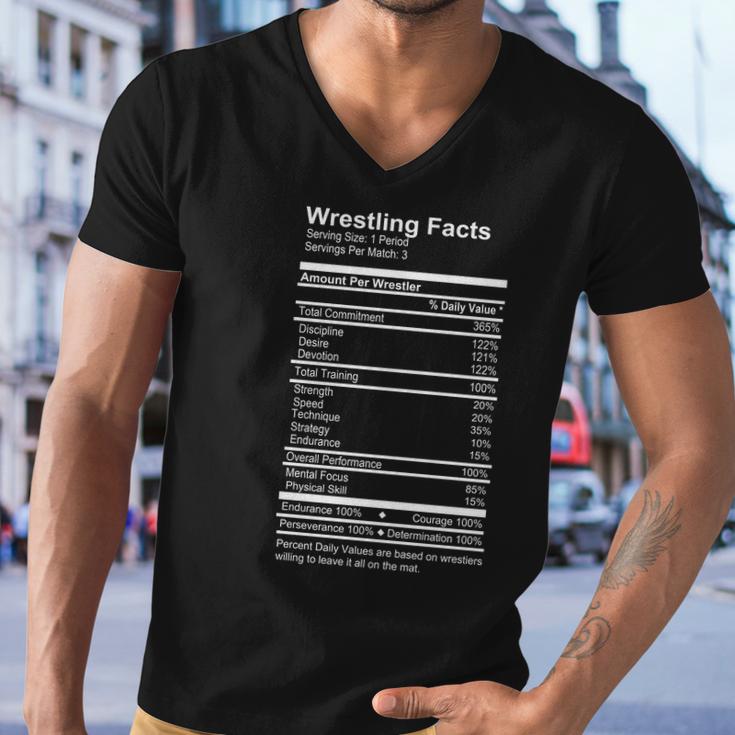 Wrestling Facts T-Shirt Funny Wrestler Nutrition Guide Quote Men V-Neck Tshirt