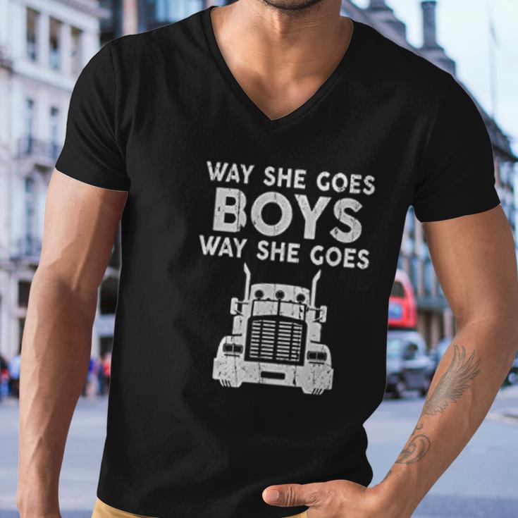 Way She Goes Boys Way She Goes Truck Trucker Men V-Neck Tshirt