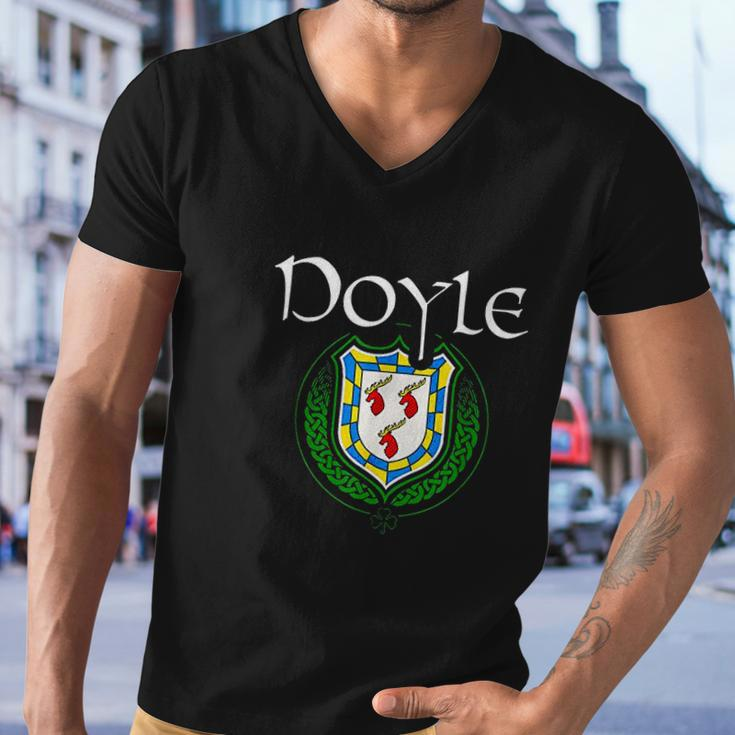 Doyle Surname Irish Last Name Doyle Family Crest Men V-Neck Tshirt