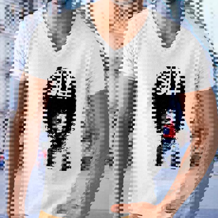 Sly Stone Portrait Tshirt Men V-Neck Tshirt