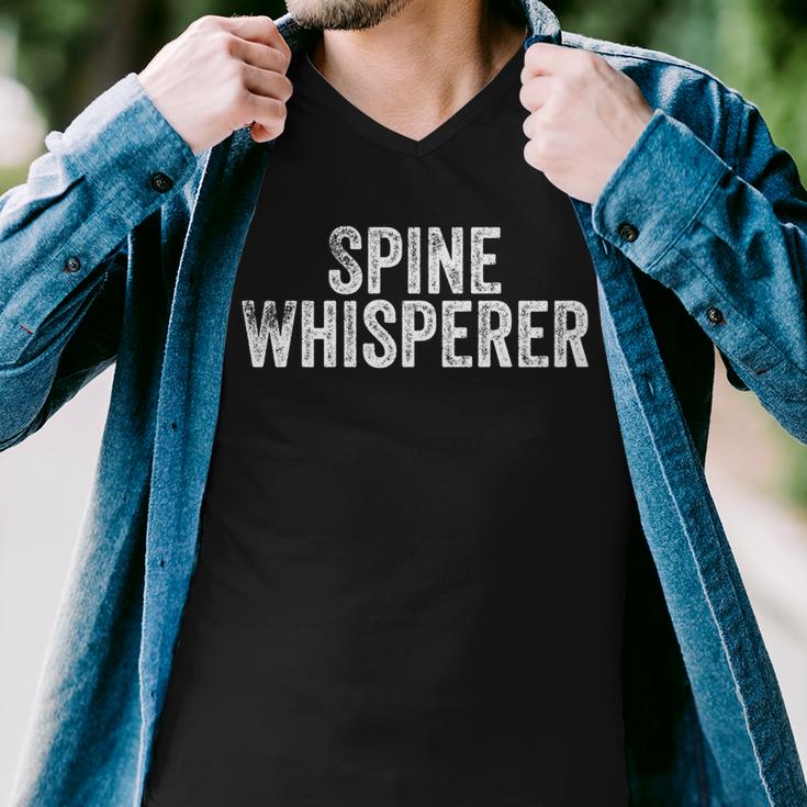 Spine Whisperer Gift For Chiropractor Students Chiropractic  V3 Men V-Neck Tshirt