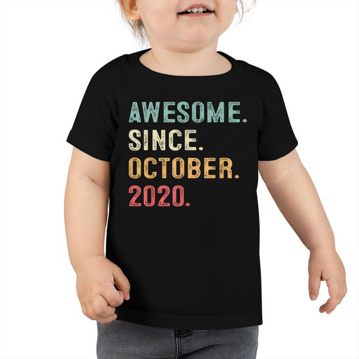 2 Years Old Gift Awesome Since October 2020 2Nd Birthday Boy  V2 Toddler Tshirt