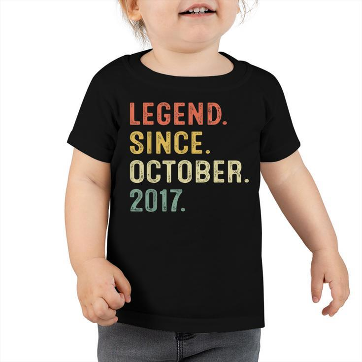 5 Years Old Gift Legend Since October 2017 5Th Birthday Boy  Toddler Tshirt