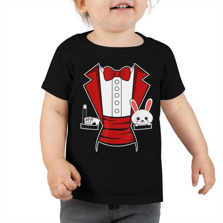 Kids Adult Halloween Magician Costume Tuxedo Magic Show Men  Toddler Tshirt