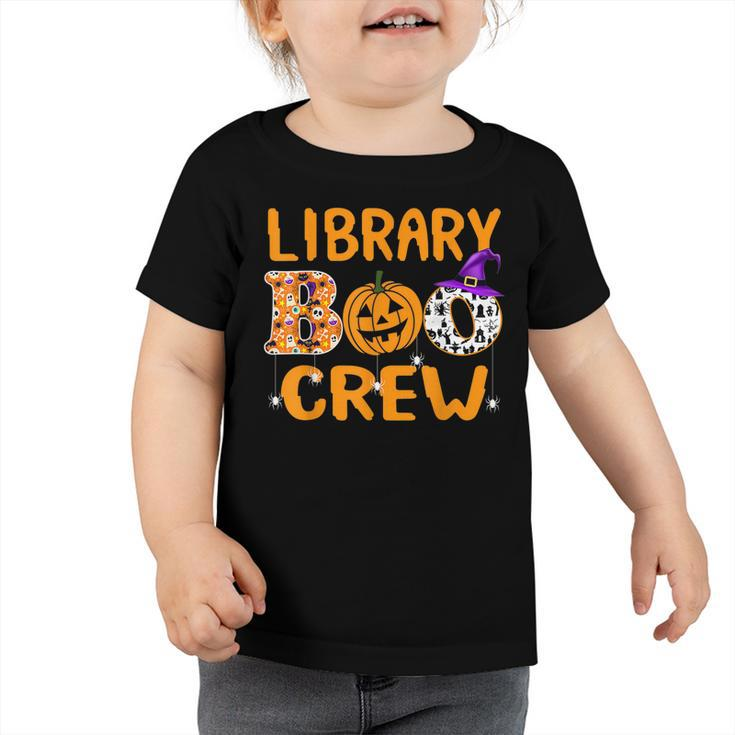 Library Boo Crew School Librarian Halloween Library Book  V7 Toddler Tshirt