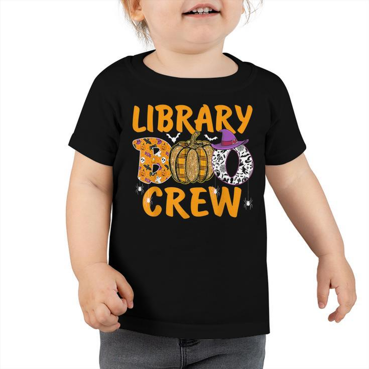 Library Boo Crew School Librarian Halloween Library Book  V8 Toddler Tshirt