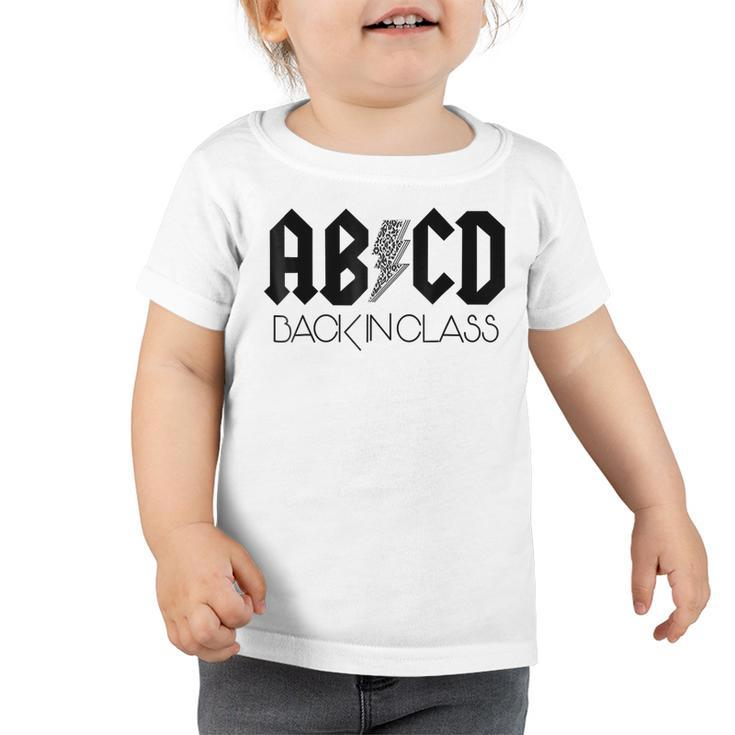 Abcd Back In Class Leopard Back To School Teacher Student  Toddler Tshirt