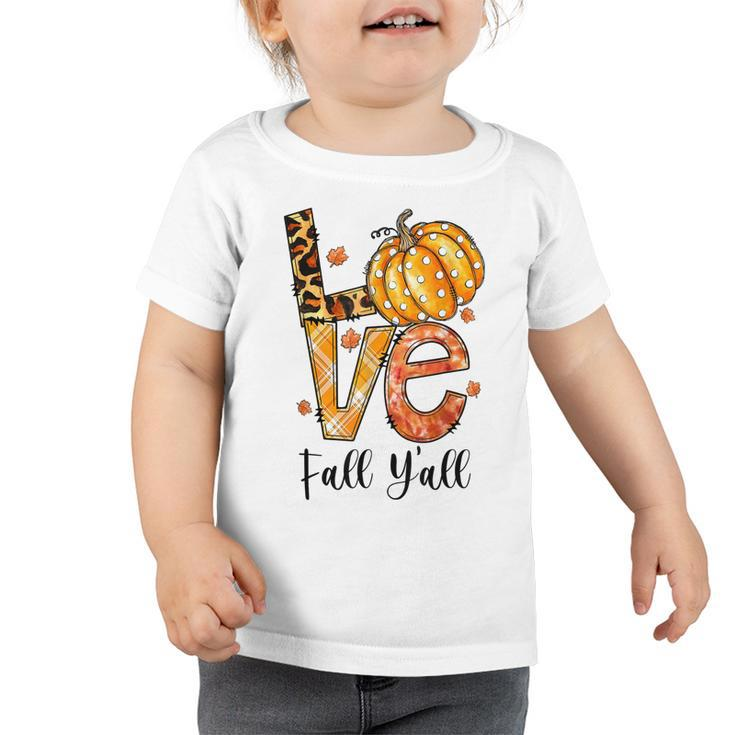 Hello Fall Pumpkin Love Fall Yall Leopard Plaid Women Girls  Toddler Tshirt