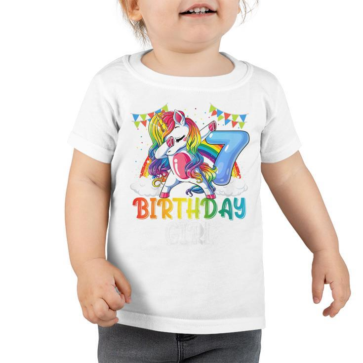 Kids 7 Year Old Gift Awesome Since 2016 7Th Birthday Unicorn Girl  V2 Toddler Tshirt