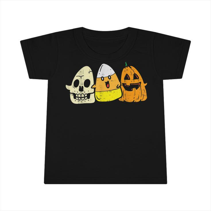Candy Corn Skeleton Skull Pumpkin Fun Halloween Costume Kids  Infant Tshirt