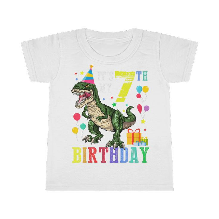 Kids 7 Year Old  7Th Birthday Boy T Rex Dinosaur Gift Kids  Infant Tshirt