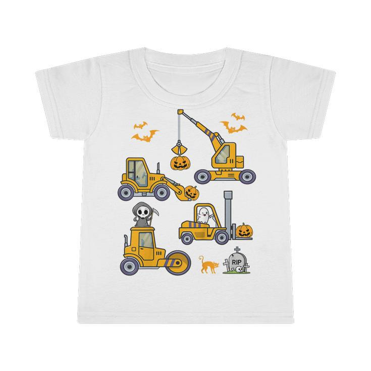 Kids Construction Vehicle Halloween Crane Truck Pumpkin Boys Kids  V6 Infant Tshirt