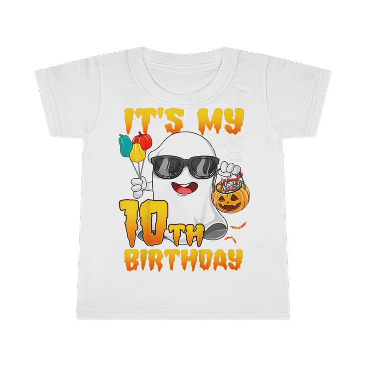 Kids Its My 10Th Birthday Ghost Pumpkin Halloween Party 10 Years  Infant Tshirt