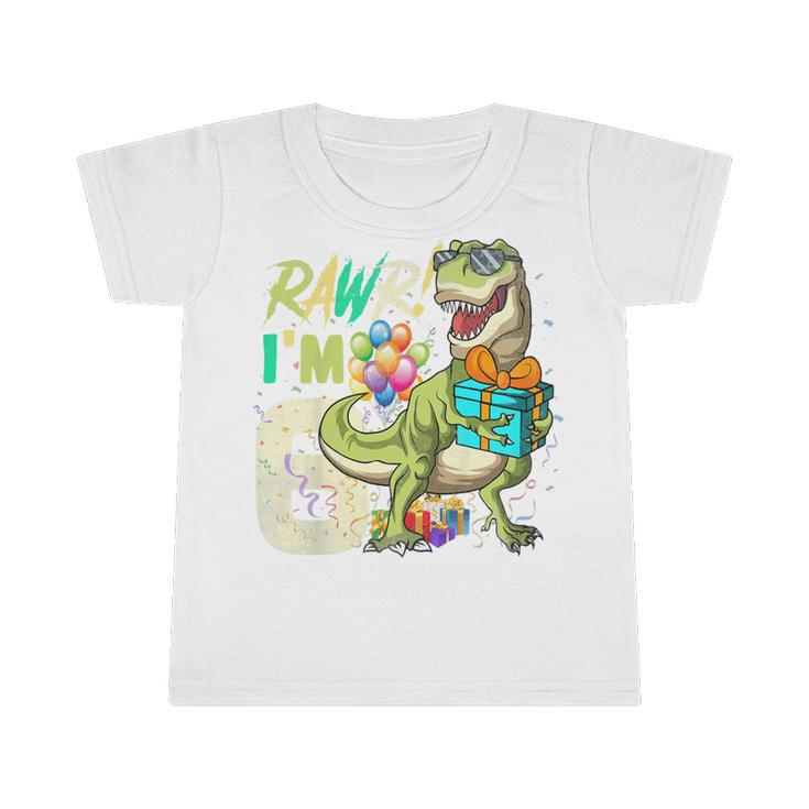 Kids Rawr Im 6 Six Rex 6Th Birthday Dinosaur 6 Year Old Boys  Infant Tshirt