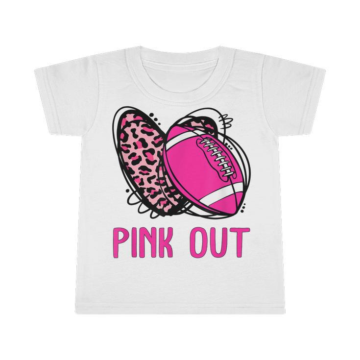 Pink Out Breast Cancer Awareness Bleached Football Mom Girls  Infant Tshirt