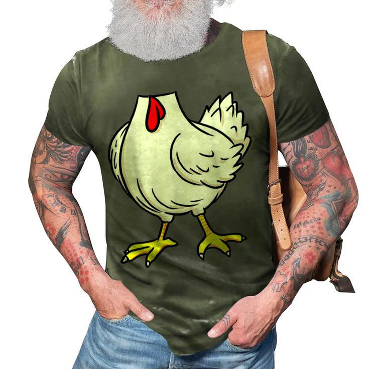 Chicken Body Costume Animal Thanksgiving Halloween 3D Print Casual Tshirt