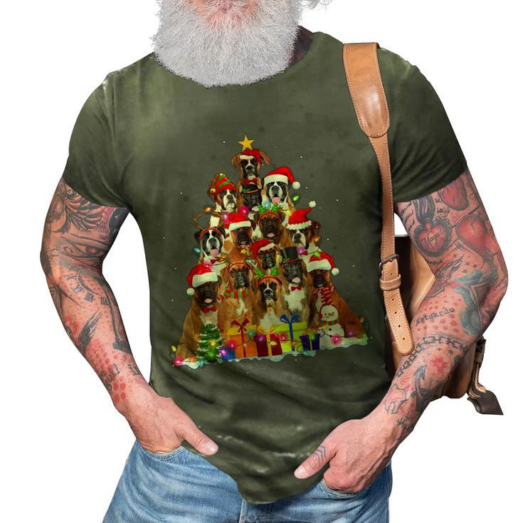 Christmas Pajama Boxer Tree Xmas Puppy Dog Dad Mom 3D Print Casual Tshirt