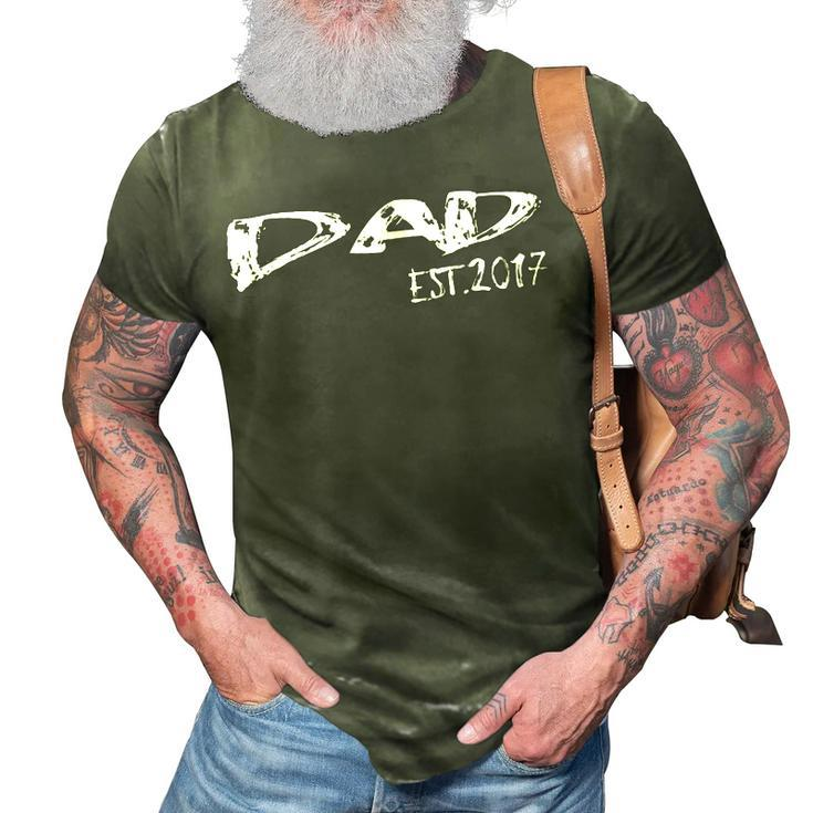 Dad Est 2017 New Daddy Father After Wedding & Baby Gift For Mens 3D Print Casual Tshirt