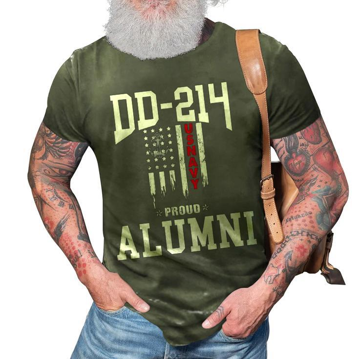 Dd 214 Alumni Us Military Veteran Navy Vintage Us Flag 3D Print Casual Tshirt