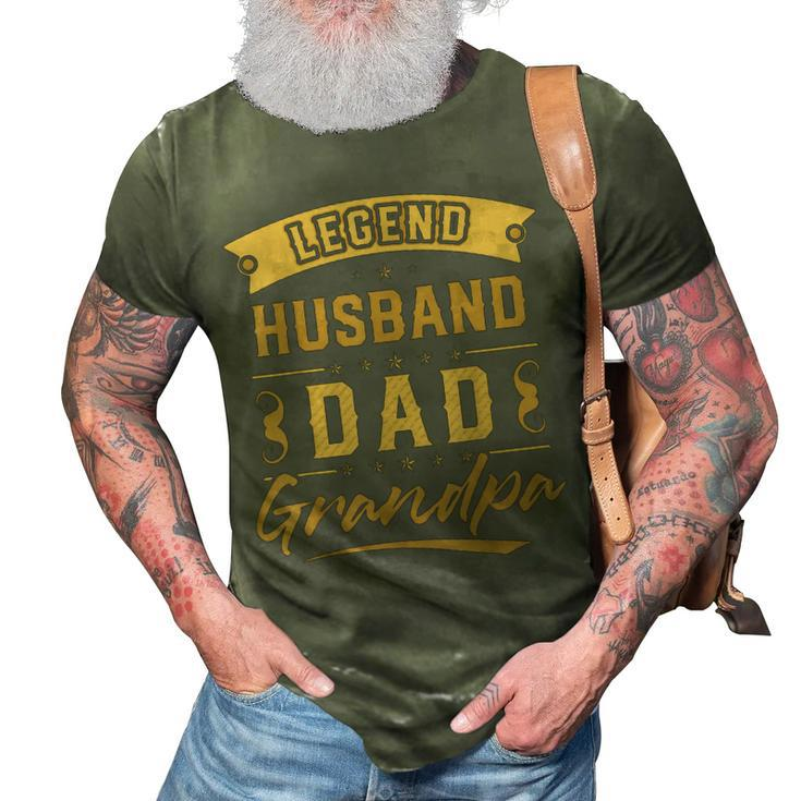 Fathers Day Dad The Legend Legend Husband Dad Grandpa 3D Print Casual Tshirt