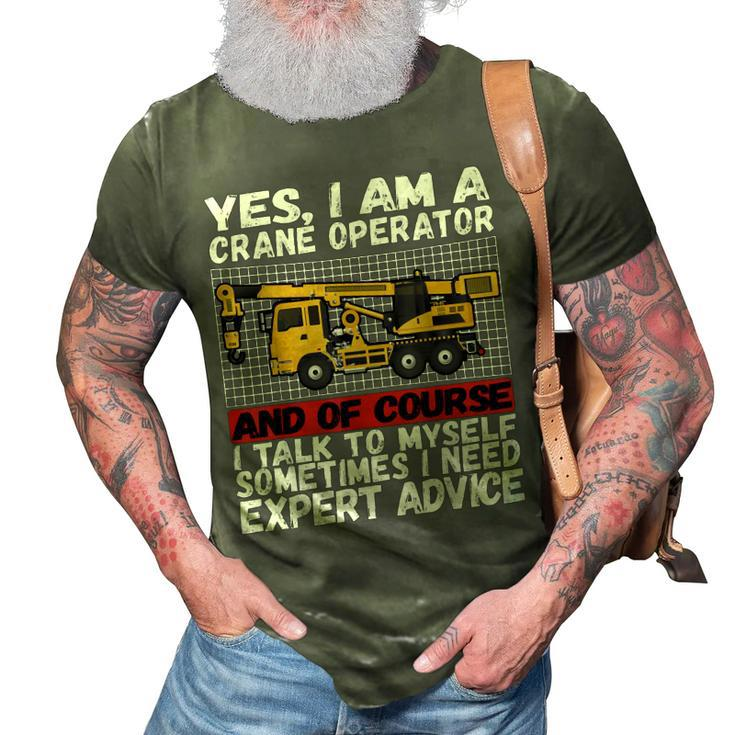 Funny Construction Worker Best Dad Ever Crane Operator 3D Print Casual Tshirt