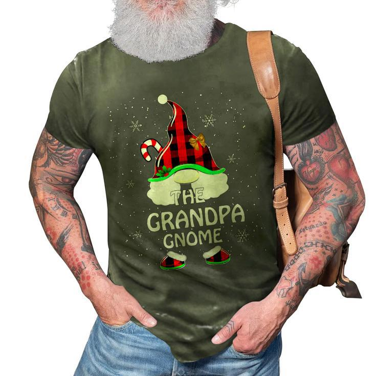 Grandpa Gnomies Red Plaid Matching Family Christma Funny 3D Print Casual Tshirt