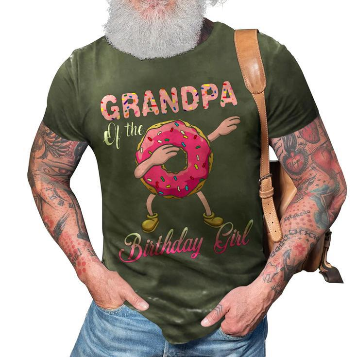 Grandpa Of The Birthday Girl Donut Dab Matching Party 3D Print Casual Tshirt