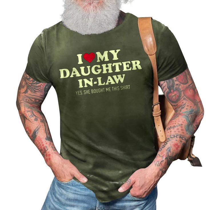 I Love Daughterinlaw For Fatherinlaw 3D Print Casual Tshirt