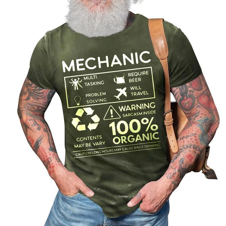 MechanicMulti Tasking Require Beer Will Travel 3D Print Casual Tshirt
