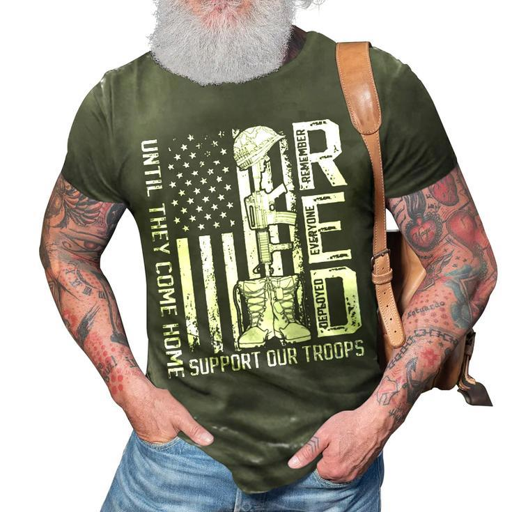 Red Remember Everyone Deployed Friday Us Military Veterans 3D Print Casual Tshirt