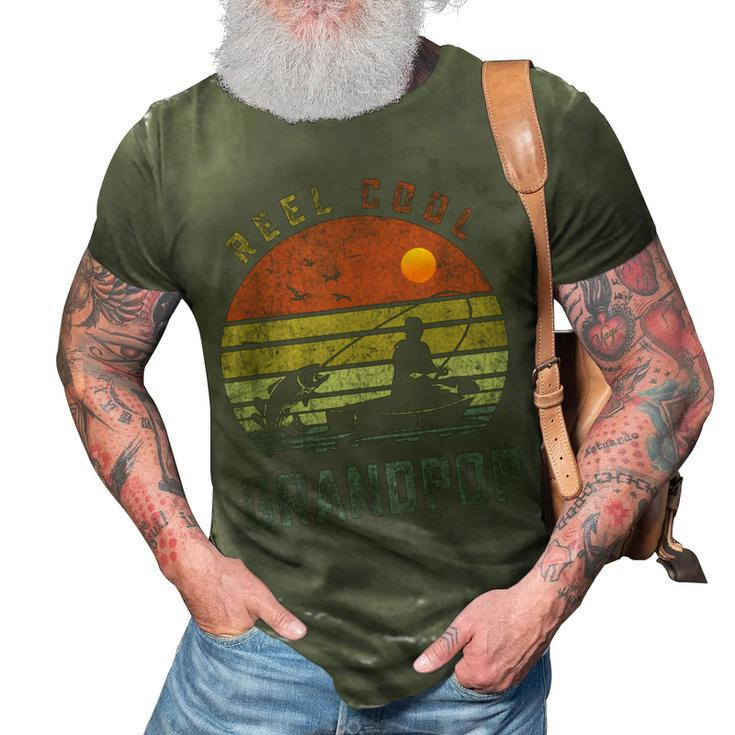 Reel Cool Grandpop Fishing Dad Gifts Fathers Day Fisherman 3D Print Casual Tshirt
