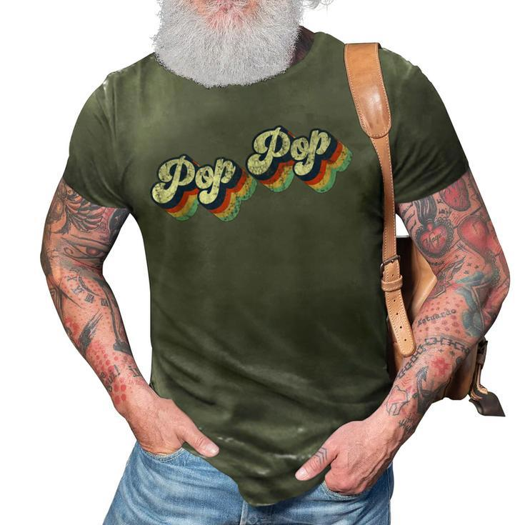 Retro Cute Pop Pop Best Grandpa Ever Birthday Idea 3D Print Casual Tshirt