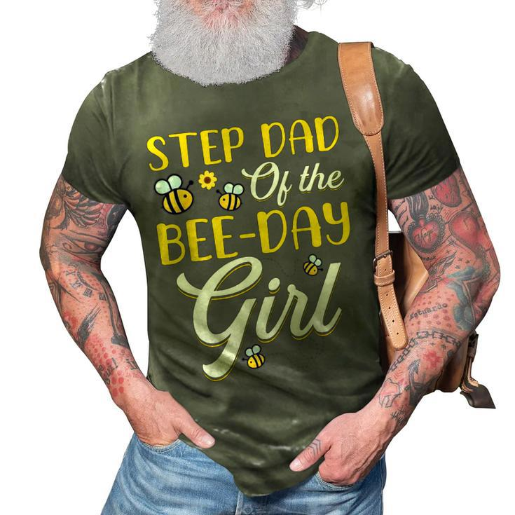 Stepdad Of The Bee Day Girl Family Matching Birthday 3D Print Casual Tshirt