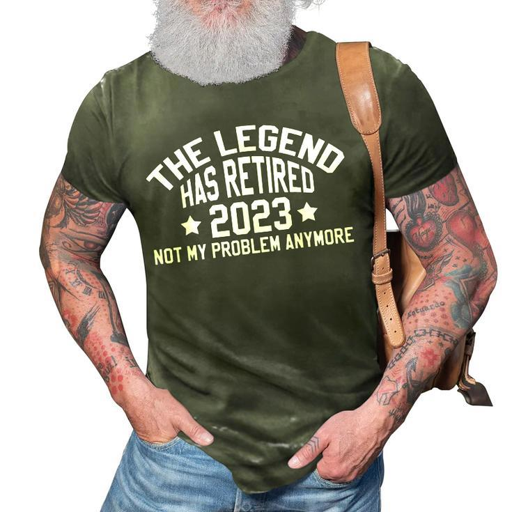 The Legend Has Retired 2023 Cool Retirement 2023 Doctor Dad 3D Print Casual Tshirt
