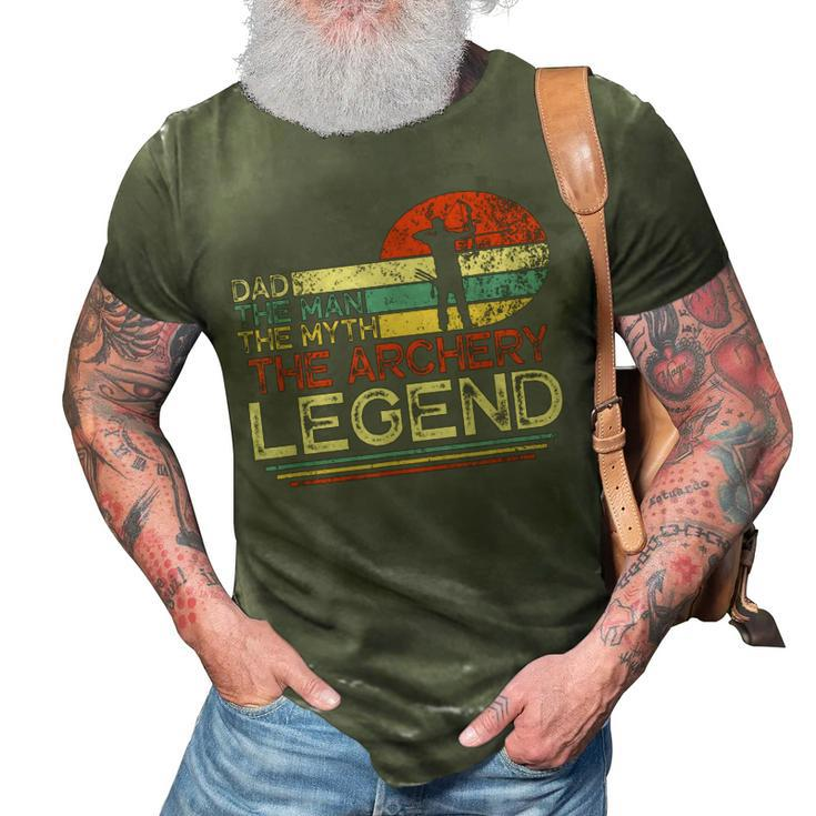 Vintage Dad The Man The Myth The Archery Legend Father Day 3D Print Casual Tshirt