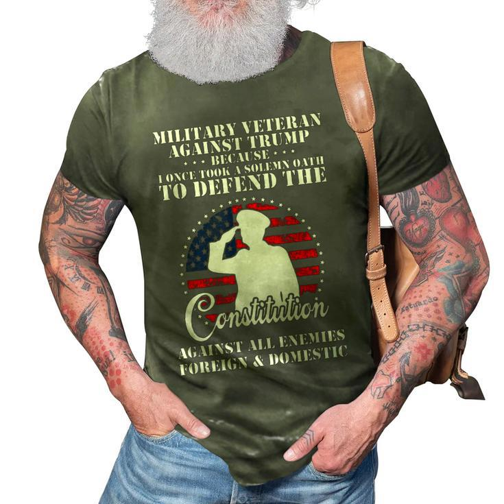Anti Trump America Protest Veteran Against Trump 3D Print Casual Tshirt