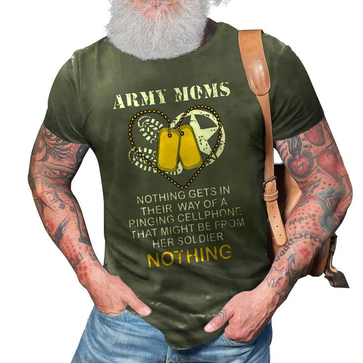 Army Moms Gift Dog Tag Camo Boots Military Mom Soldier Mom 3D Print Casual Tshirt