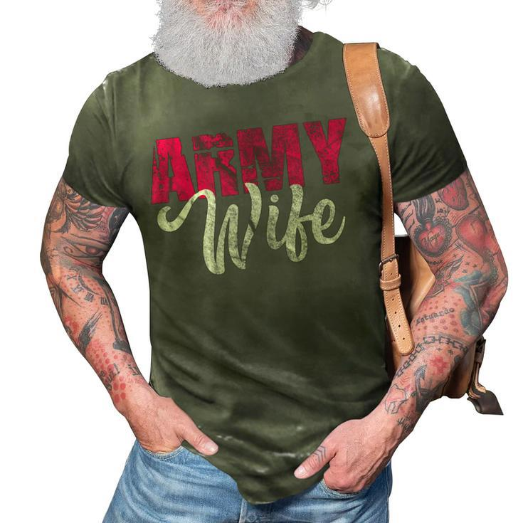 Army Wife Military Soldier Veterans Day Vintage Gift For Womens 3D Print Casual Tshirt