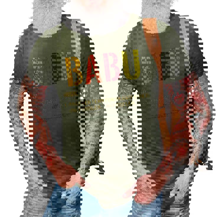 Babu Grandpa Funny Definition Distressed Retro Gift For Mens 3D Print Casual Tshirt