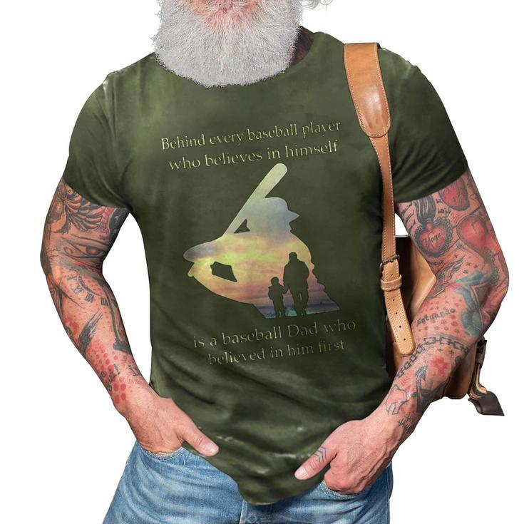 Behind Every Player  Dad Men Grandpa Gift 3D Print Casual Tshirt