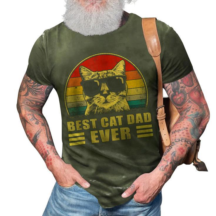 Best Cat Dad Ever Bump Fit Fathers Day Gift Daddy For Men 3D Print Casual Tshirt